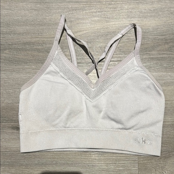 Ryka Light Support Sports Bra - White with Grey Straps - Picture 1 of 5